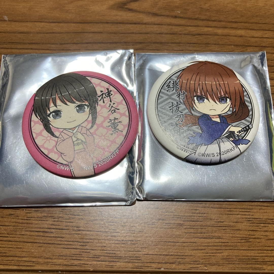 Amazon | るろうに剣心 原作 マグネット缶バッジ 神谷薫 緋村抜刀斎 2